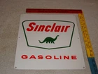 VINTAGE NOS SINCLAIR GASOLINE DINOSAUR 14" PORCELAIN METAL SERVICE STATION SIGN!