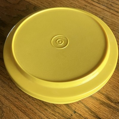 Tupperware Yellow Round Plastic Food Storage Container Set 1207-26 1253-8