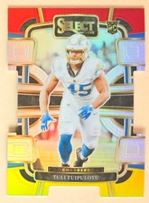 Tuli Tuipulotu 2023 Select #53 Concourse Red & Yellow Die-Cut Prizm RC Chargers