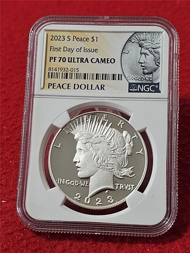 2023-S First Day of Issue SILVER PEACE $1 DOLLAR NGC PF 70               #T0688