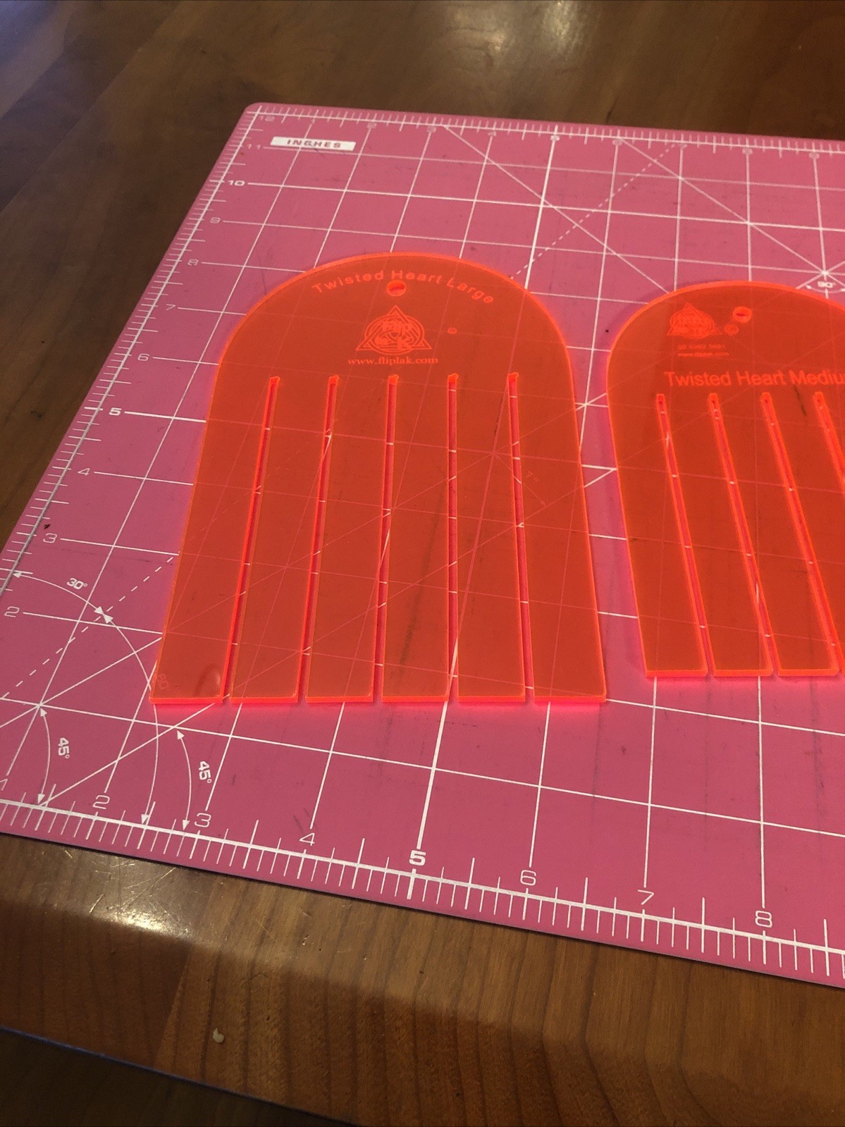 Twisted Hearts Quilting Templates Set Of 4 Sizes By Flip La K