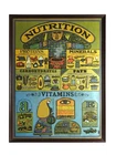 Rare Vintage Retro 70s Jane Teiko Oka Kitchen Nutrition Food Poster FRAMED