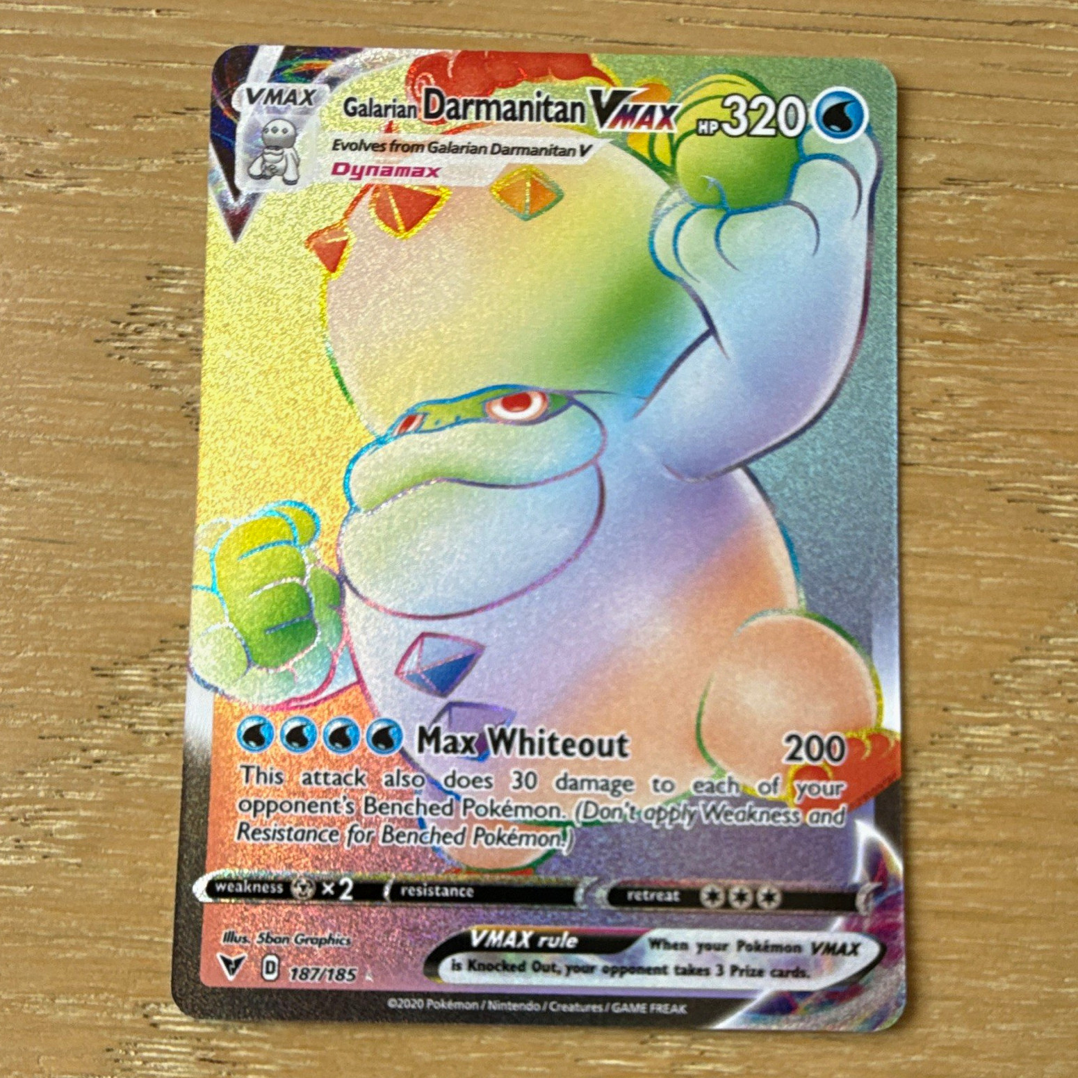 The Pokémon Company Pokemon TCG Galarian Darmanitan VMAX 187/185 Secret Holo EN