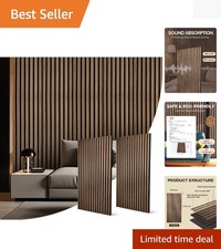 2 Pcs Decorative Acoustic Panels 47.24  x23.82    Stylish Walnut Fluted Design