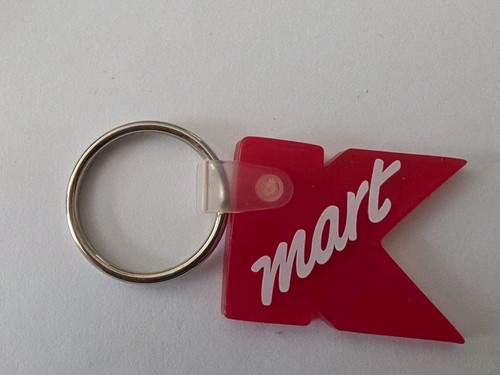 Vintage Kmart Red Acrylic K Logo Keychain 1990s Retail Store Promo Collectible 