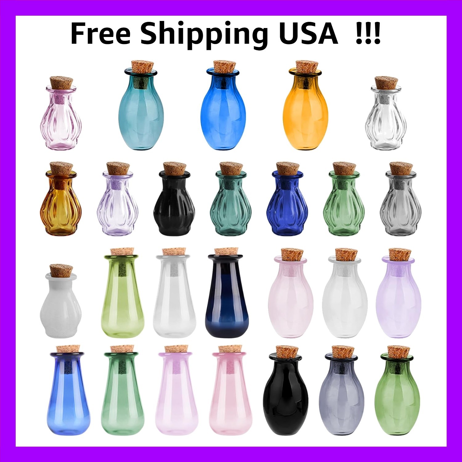 With Cork Stopper,colorful Tiny Spell Jars,empty Vials Tin..
