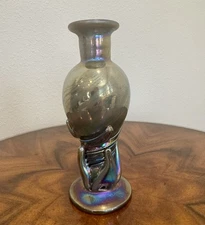 Art Nouveau Iridescent Vase 8”  1984 Kemi