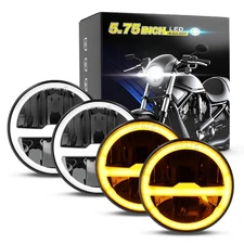 COLIGHT 4PCS 5 3/4'' 5.75" LED Headlights Halo Ring Turn Signal DRL White /Amber