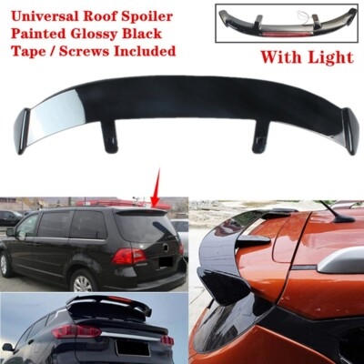 #ad Universal For VW Routan 09 14 Wagon Rear Tail Roof Spoiler Wing Black W Light $77.63