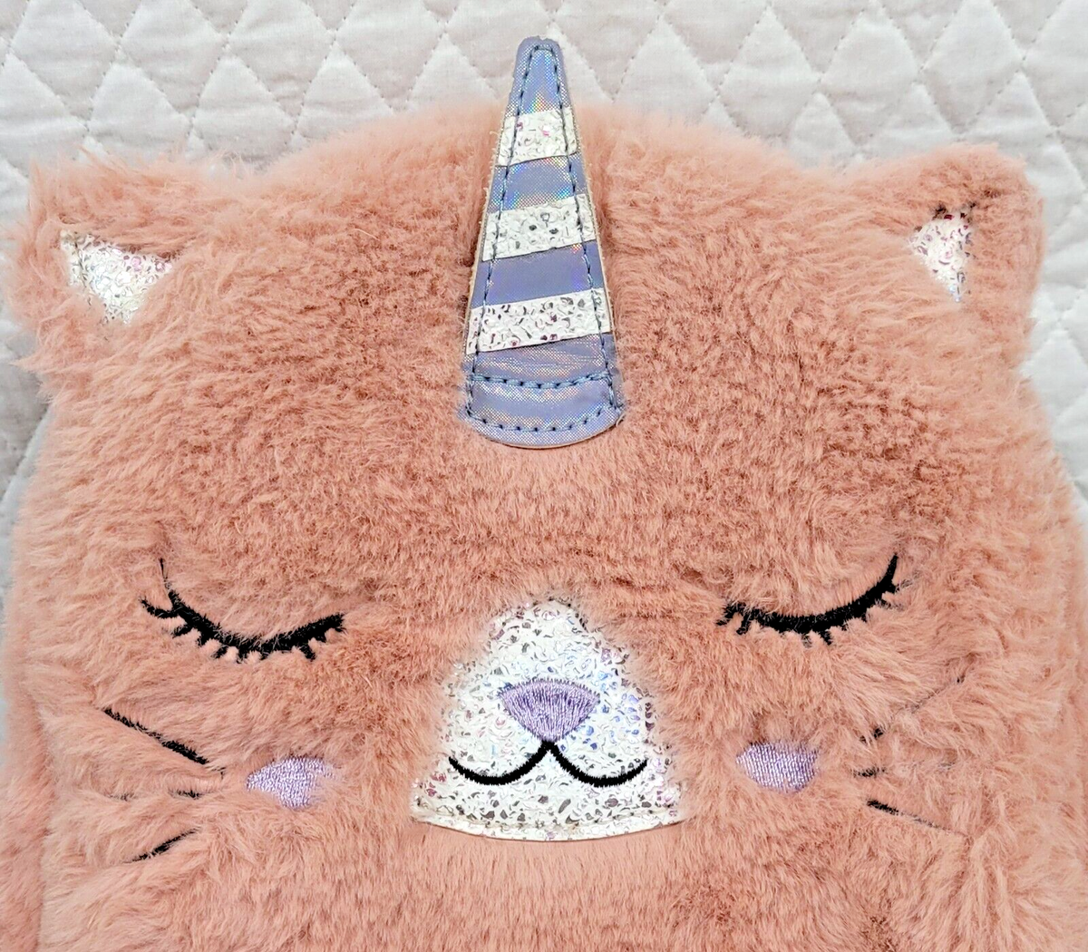 UNDERONSKY Iridescent Fuzzy Unicorn Backpack Bag NEW Faux Fur Backpacks – Under1sky main image 3