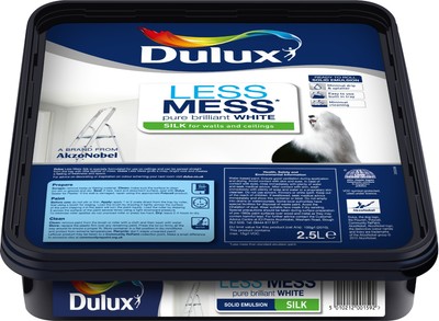 Dulux Less Mess Solid Silk Paint For Ceilings Pure Brilliant White