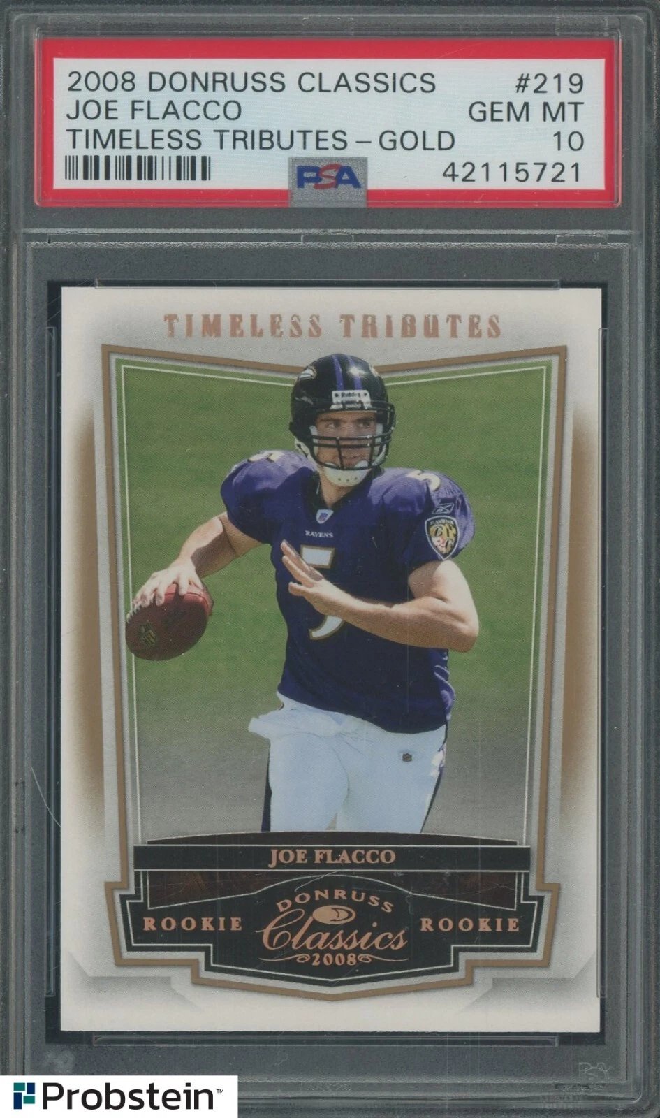Joe Flacco Donruss Classics #219 Timeless Tributes-Gold