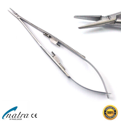 Castroviejo Needle Holder SMOOTH 18 Cm / 7 Straight Lock Dental Surgical NATRA - Foto 9
