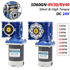DC24V 60W Worm Reducer Gear Motor 21~420 RPM 5D60GN-RV30 RV40