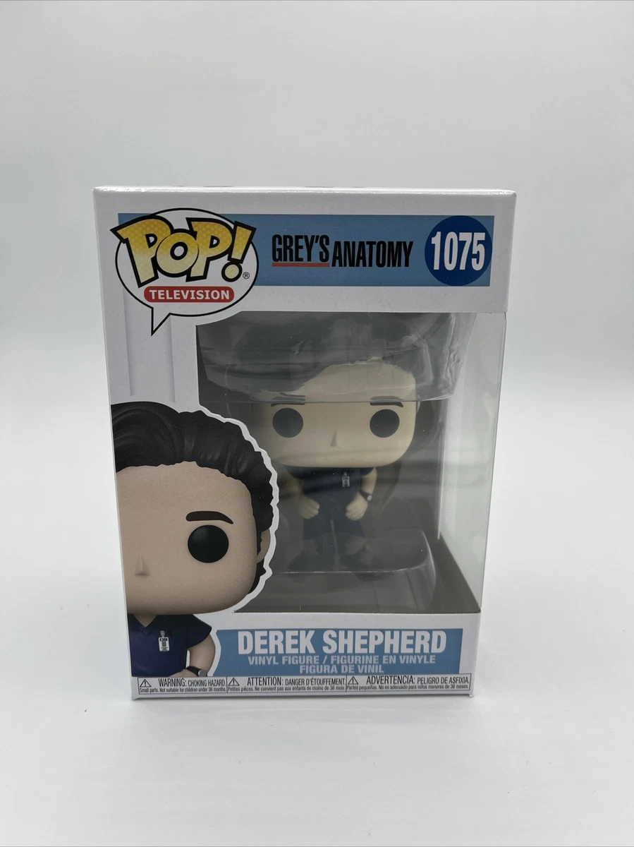 FUNKO POP! TELEVISION GREY'S ANATOMY DEREK SHEPHERD #1075 Mint With  PROTECTOR!!