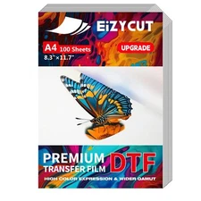 DTF Transfer Film - A4 100 Sheets 8.3"x11.7" Double-Sided Matte Premium DTF F...