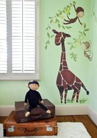 Oopsy Daisy Giraffe & Monkeys Peel And Place Wall Art, 54 By 45, New, Free Shipp on sale Oopsy Daisy Giraffe & Monkeys Peel And Place Wall Art, 54 By 45, New, Free Shipp on sale
