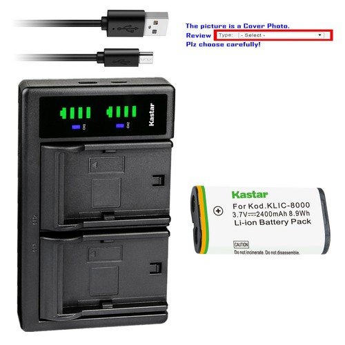 Kastar Battery LTD2 Charger for Kodak KLIC8000 & Kodak Z885 Kodak