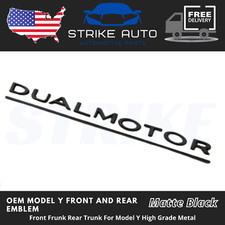 Tesla DUAL MOTOR MATTE BLACK Emblem For Tesla Model 3 & Y Badge Logo