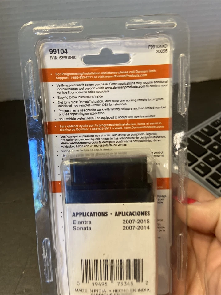 Mando a distancia de entrada sin llave Dorman 99104 4 botones compatible con modelo Hyundai seleccionado Foto 3 de 4