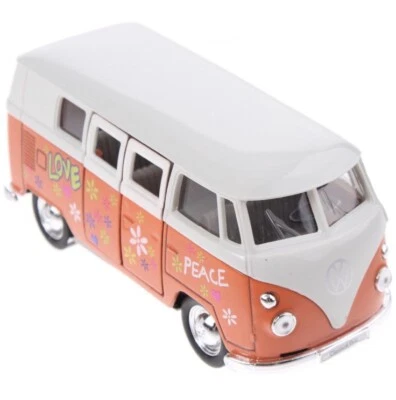 Voiture Volkswagen Love Kombi T 1 - Welly Nex orange - Photo 1/3