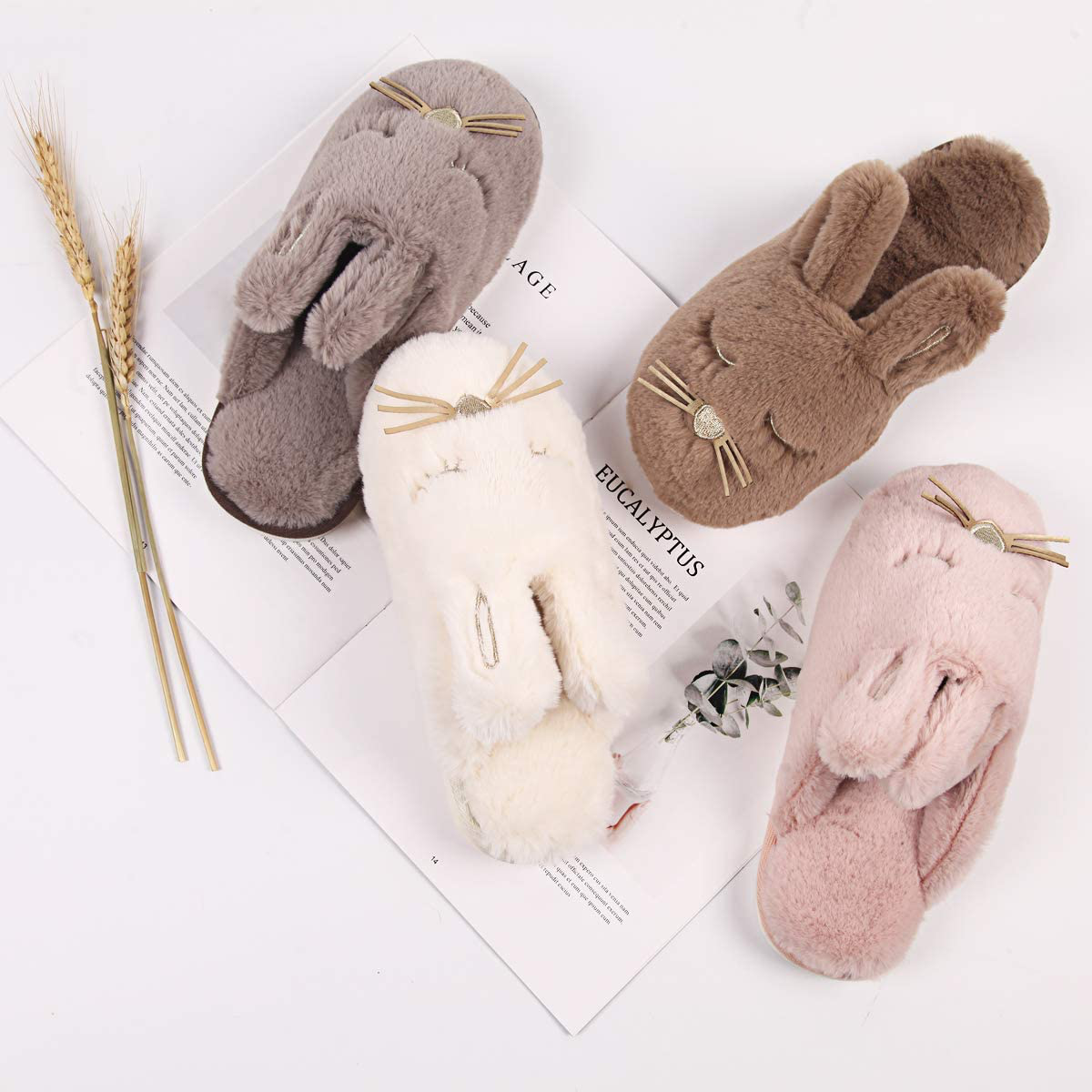 Caramella Bubble Bunny Slippers for Women Fuzzy Animal Memory Foam | eBay