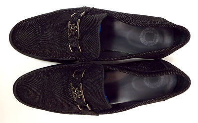 MEZLAN Custom Size 11 Black Pinhead Suede Leather Loafers  display picture 1