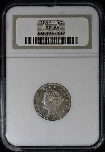 1892 Liberty Nickel 5C NGC PR66