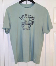 Life Is Good Jeep Enjoy The Ride Green Classic Fit Short Sleeve T-shirt Mens Xl