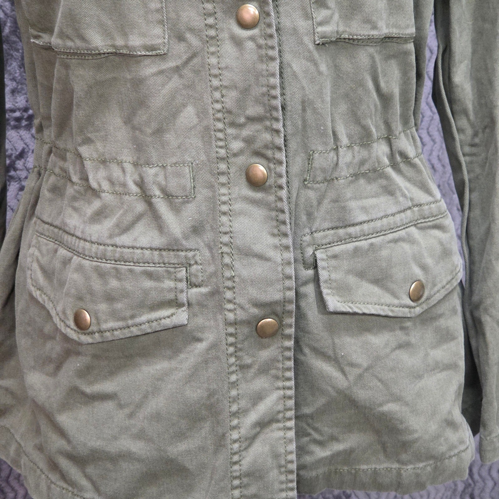 GAP Olive Green Utility Jacket Drawstring Waist W… - image 4