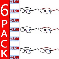 4Pairs Mens Commute Full Frame Anti-Blue Light HD Lenses Reading Glasses Readers
