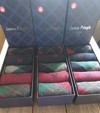 15 Pairs of Men's James Pringle Argyle Socks. Size 7-11
