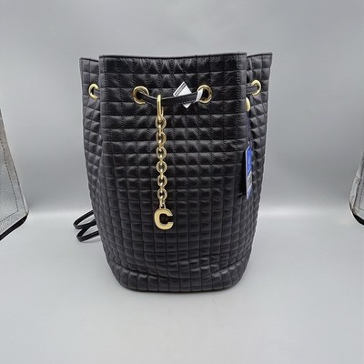 Celine Triomphe Check Quilted Drawstring Closure Small Calfskin Backpack #M00V