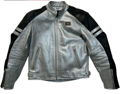 NANKAI Leather Jacket (Size M) Black/Gray with Protector Liner ship From JAPAN 