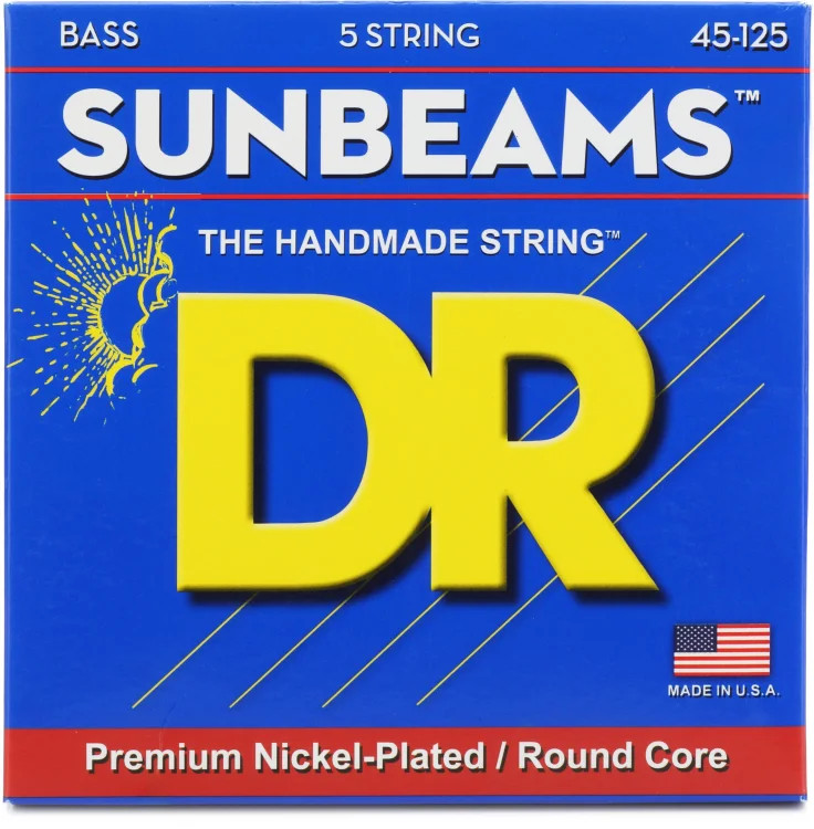 DR Strings NMR5-45 Sunbeams Nickel Plated Medium 5-String Bass Strings