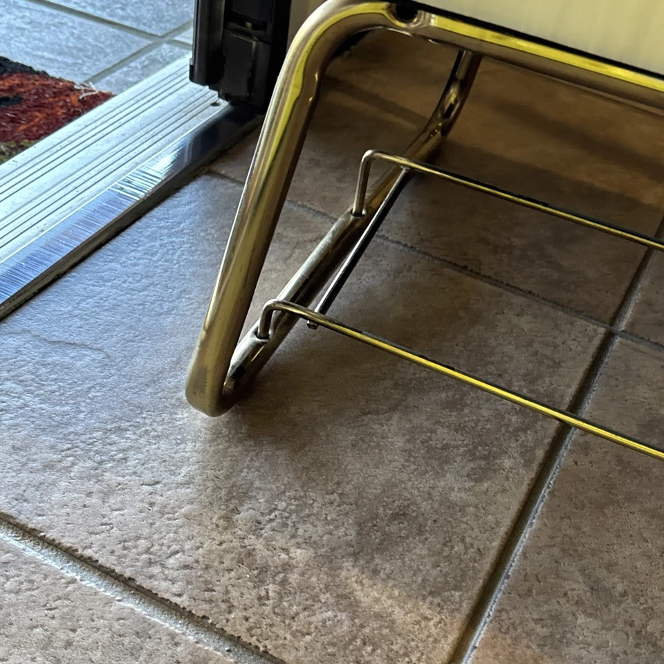 Vintage Gentleman's Brass Valet Stand Suit Stand with seat Mid Century Coin Tray - Image 3 of 4