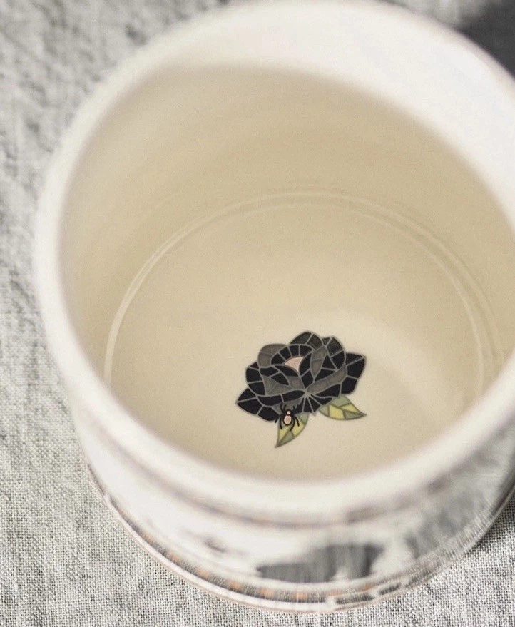 Caneca de chá Anthropologie bistrô azulejo gatos pretos grés café nova com etiquetas - Imagem 2 de 2