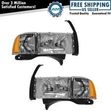 Headlight Assembly Set Fits 1999-2001 Dodge Ram 1500 1999-2002 Ram 2500 Ram 3500