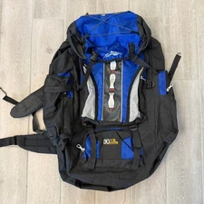 Eveveme 90L +10 Hiking Backpack Blue Black Camping Trekking Travel Pack (8B)