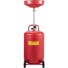 20Gal Portable Waste Oil Drain Tank Air Operated Adjustable Funnel Pressure Valv