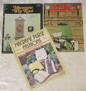 Lot of 3 Vintage Macrame pattern booklets