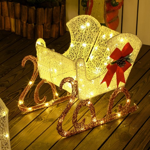 170 LED Light Reindeer and Sleigh Christmas Decoration - Afbeelding 7 van 7