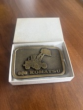 Vintage Komatsu Brass (?) Belt Buckle CDHit Rare Wheel Loader Design