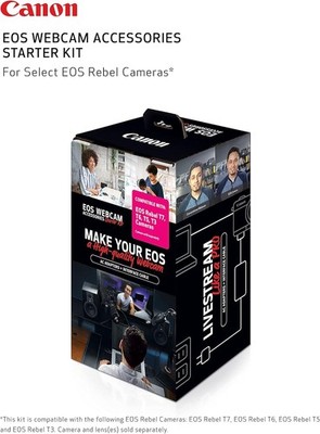 Canon EOS Webcam Accessories Starter Kit for EOS Rebel T7 T6 T5 T3 (Canon USA)