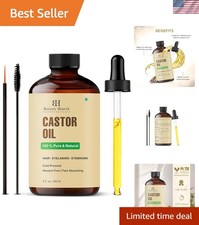 100 Pure Castor Oil  Hair Treatment, 2 Fl Oz - Frizz Control for All Hair