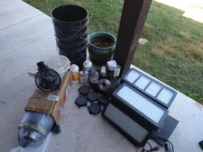 🌿 Complete Hydroponic Grow Kit — 4 Buckets, 3x1200W LEDs + Accessories (Tested)