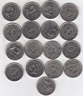Philippinen S 119 a KM 269: 1 Piso 17 Stück wholesale dealer Händler lot