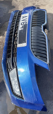 SKODA OCTAVIA 2013-2017 FRONT BUMPER IN BLUE  DAMAGED