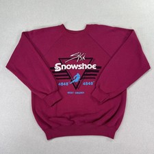 Vintage 80s Ski Snowshoe West Virginia Crewneck Sweatshirt Mens M Hanes Made USA