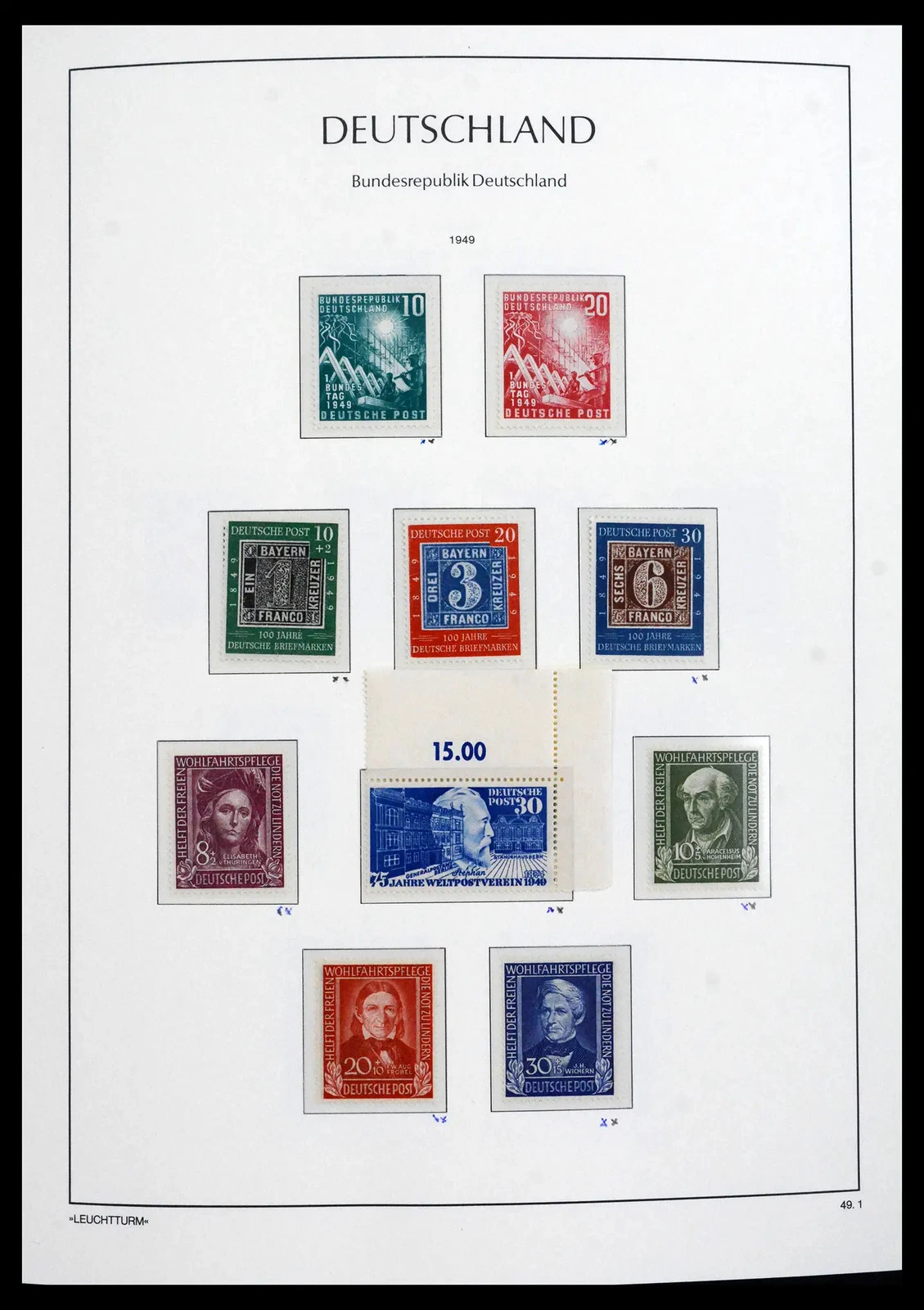 GERMANY BRD 1949-2022 w/ Posthorn in 4 Lighthouse Albums Stamp Collection